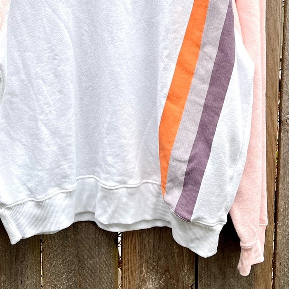 *WILDFOX | Knit Grapefruit Stripe Long Sleeve Coordinating Pullover Size L - Picture 4 of 11